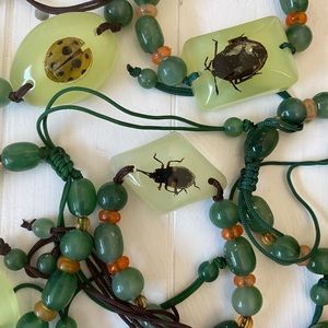 Lot 7 New insect lady bug green nature bracelets